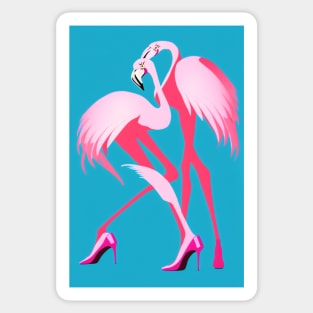 Two Flamingos in Pink Heels Sticker